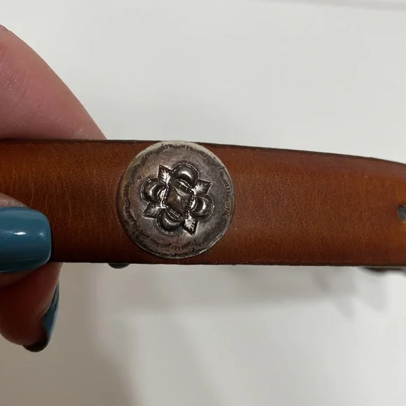 Vintage Kenneth Cole Western Style Leather Belt with Silver Buckle Detai… - Picture 7 of 14